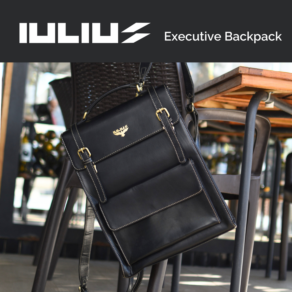 IULIUS - Ryggsäck i Äkta Läder för Laptop 15,6"