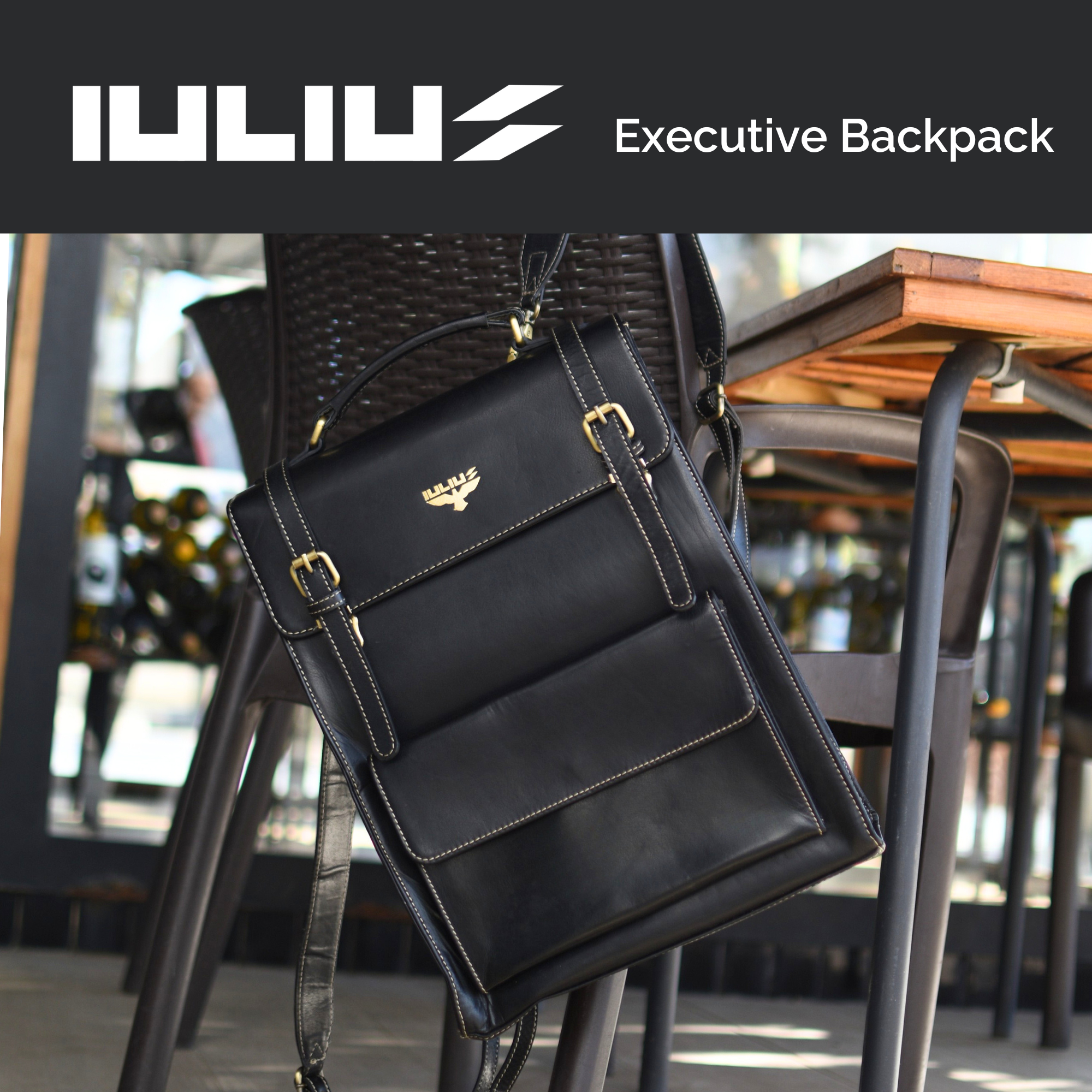 IULIUS - Ryggsäck i Äkta Läder för Laptop 15,6"
