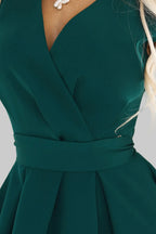 Numoco 348-11 SCARLETT - flared dress with a neckline - green-4