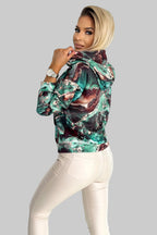 Numoco 390-2 Kangaroo hoodie - turquoise brown marble-2