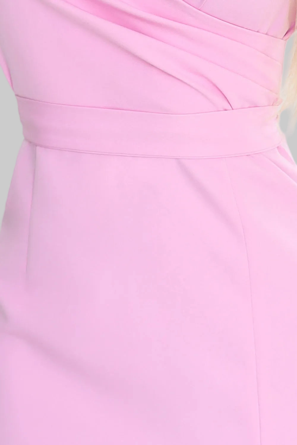 Numoco 479-10 NINA elegant dress with envelope neckline, sleeves and belt - candy pink-6