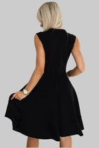 Numoco 573-1 Flared dress with zipper in front - black-2