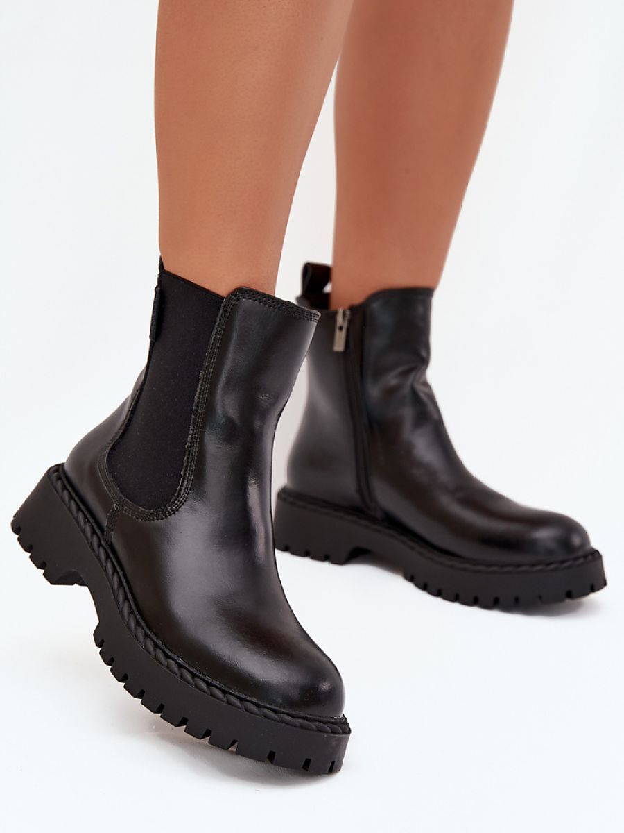 Ankelboots i äkta läder