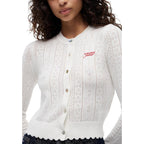 Tommy Jeans vit stickad cardigan