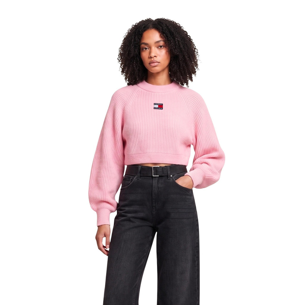 Tommy Hilfiger kort stickad tröja med ballongärmar