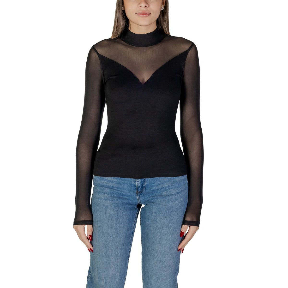 Morgan De Toi figurnära blus med transparenta ärmar