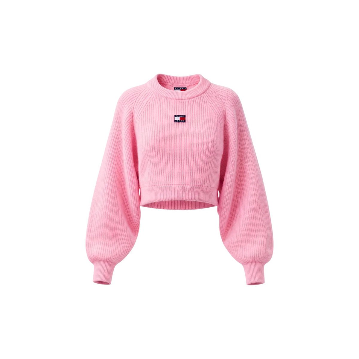 Tommy Hilfiger kort stickad tröja med ballongärmar