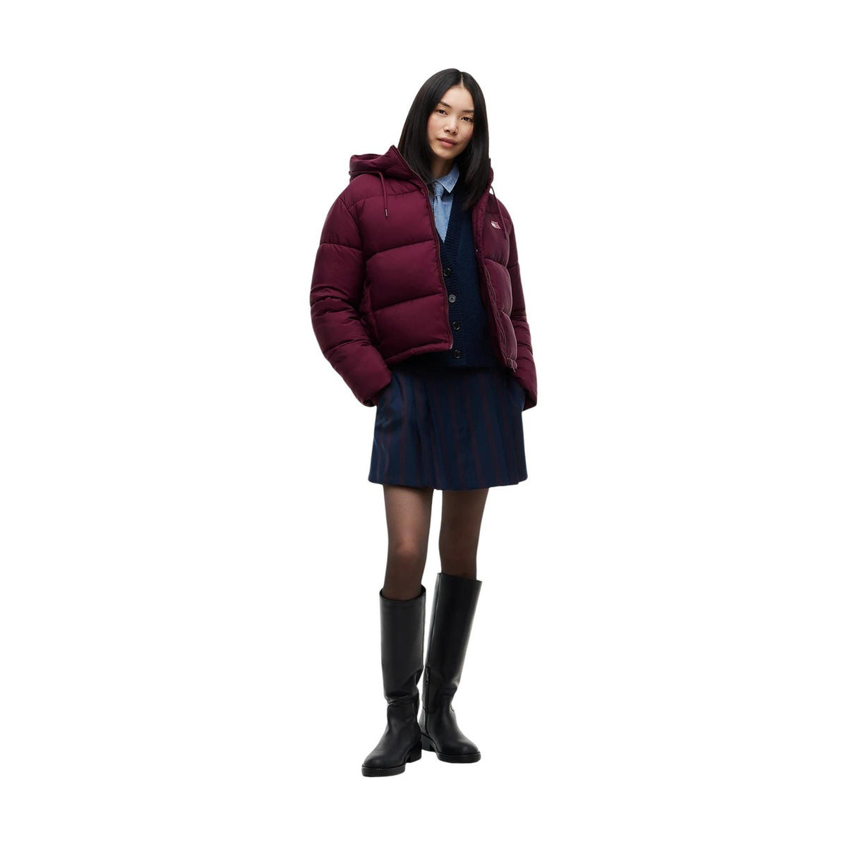 Tommy Hilfiger TJW HOODED PUFFER JA kort pufferjacka med huva