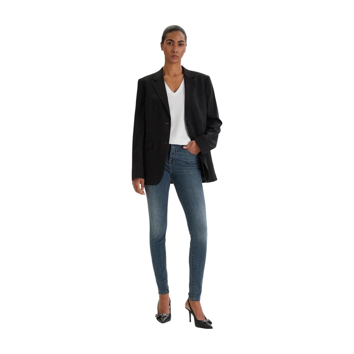 Armani Exchange blå jeans med stretch
