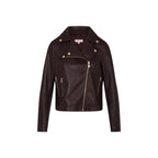 Morgan De Toi bordeaux bikerjacka i skinnlook