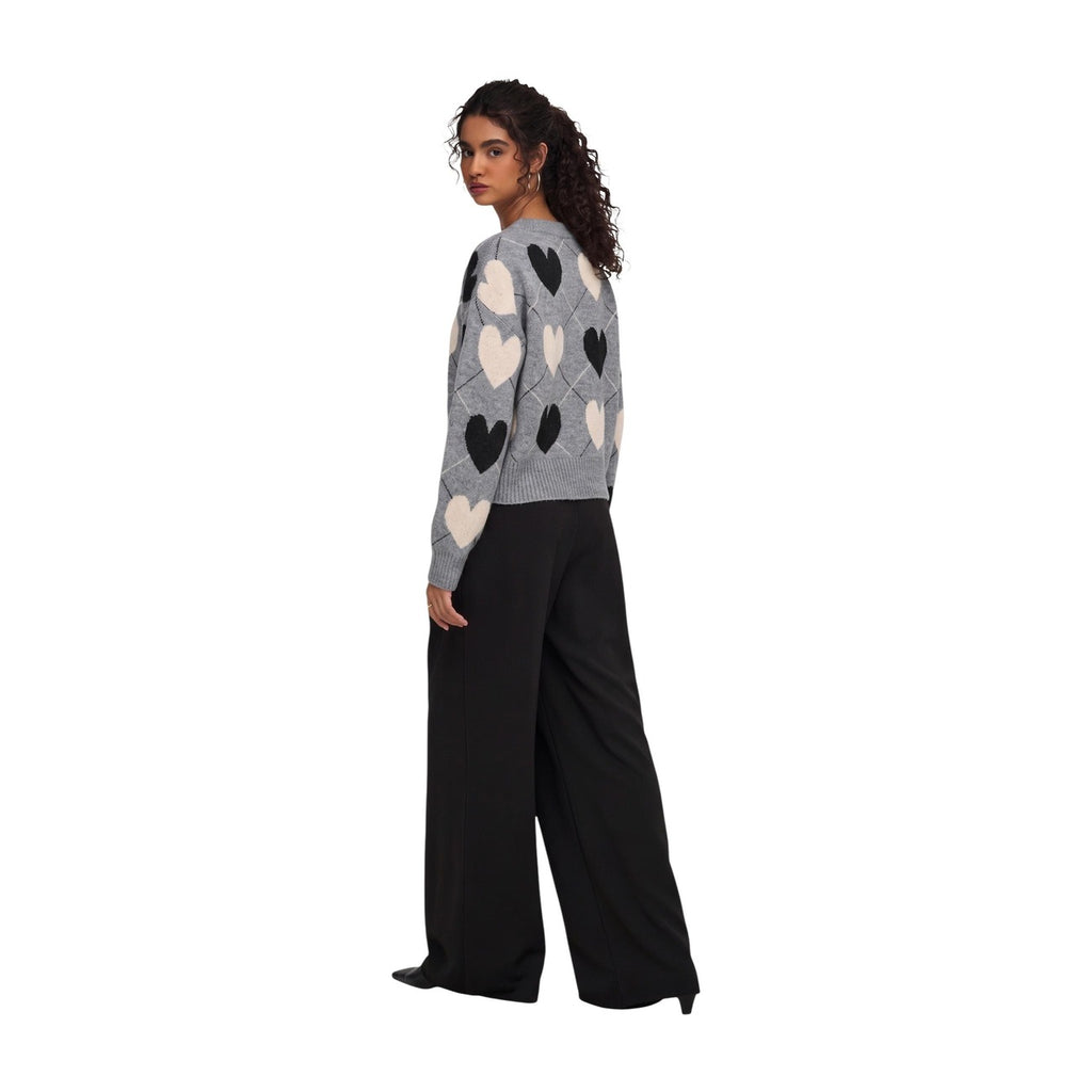 ONLY ONLRITU LS O-NECK JAQ CARDIGAN KNT stickad kofta med hjärtmönster