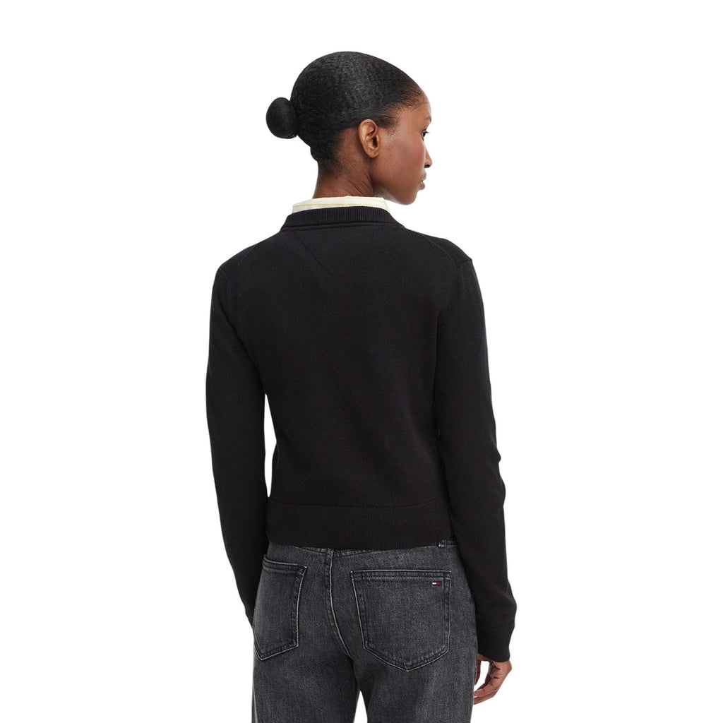 Tommy Jeans svart stickad tröja med logotyp