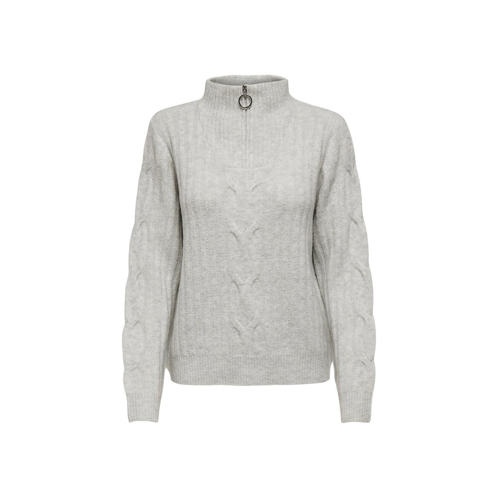 JDY JDYANDREA L/S ZIP CABLE PULLOVE KNT NOOS kabelstickad tröja med dragkedja
