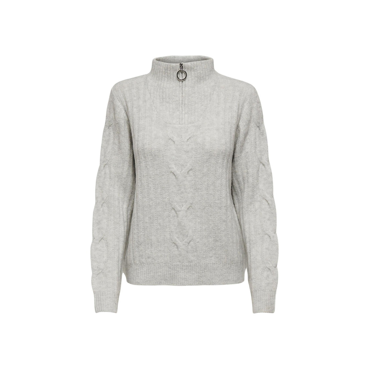JDY JDYANDREA L/S ZIP CABLE PULLOVE KNT NOOS kabelstickad tröja med dragkedja