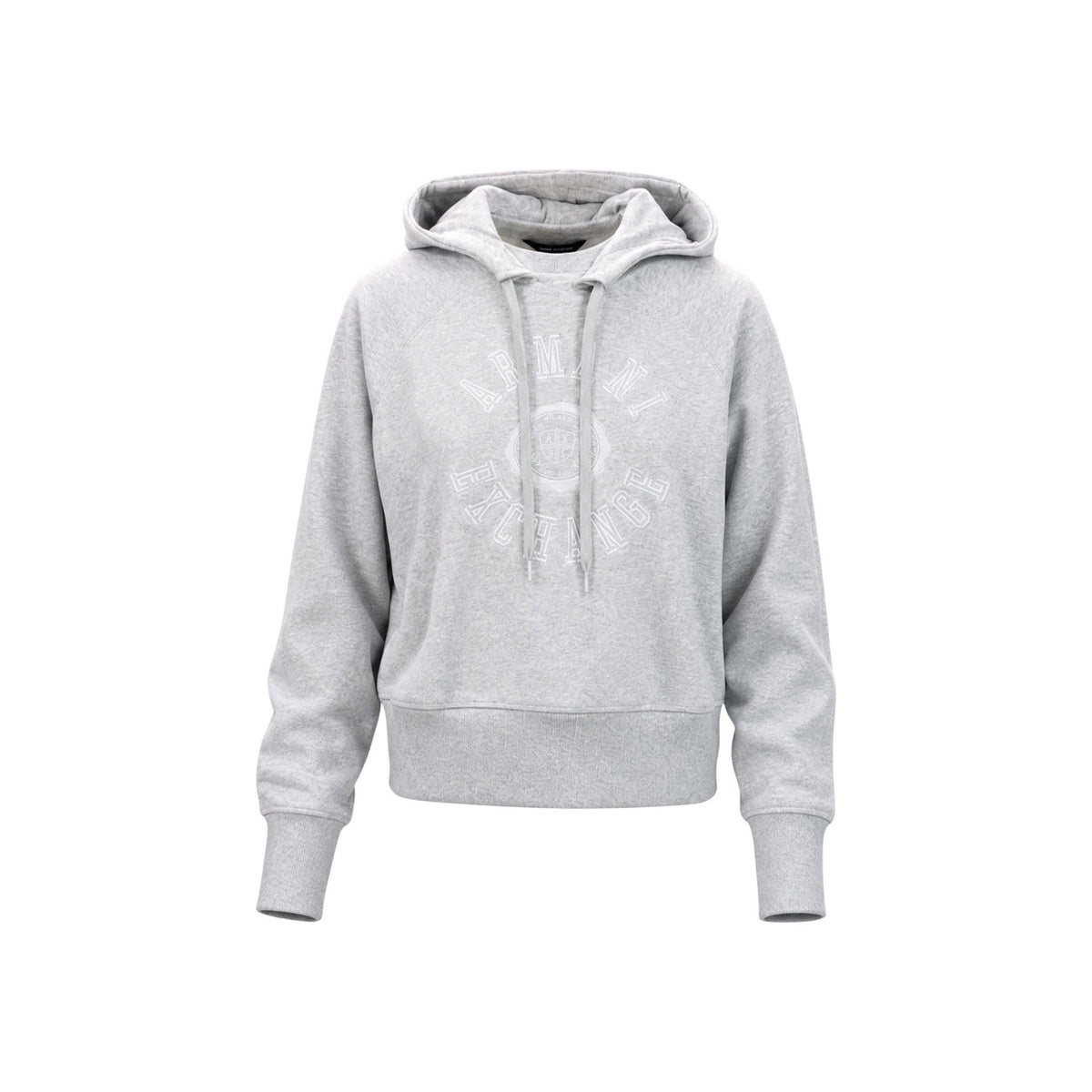 Armani Exchange grå hoodie med logotyp