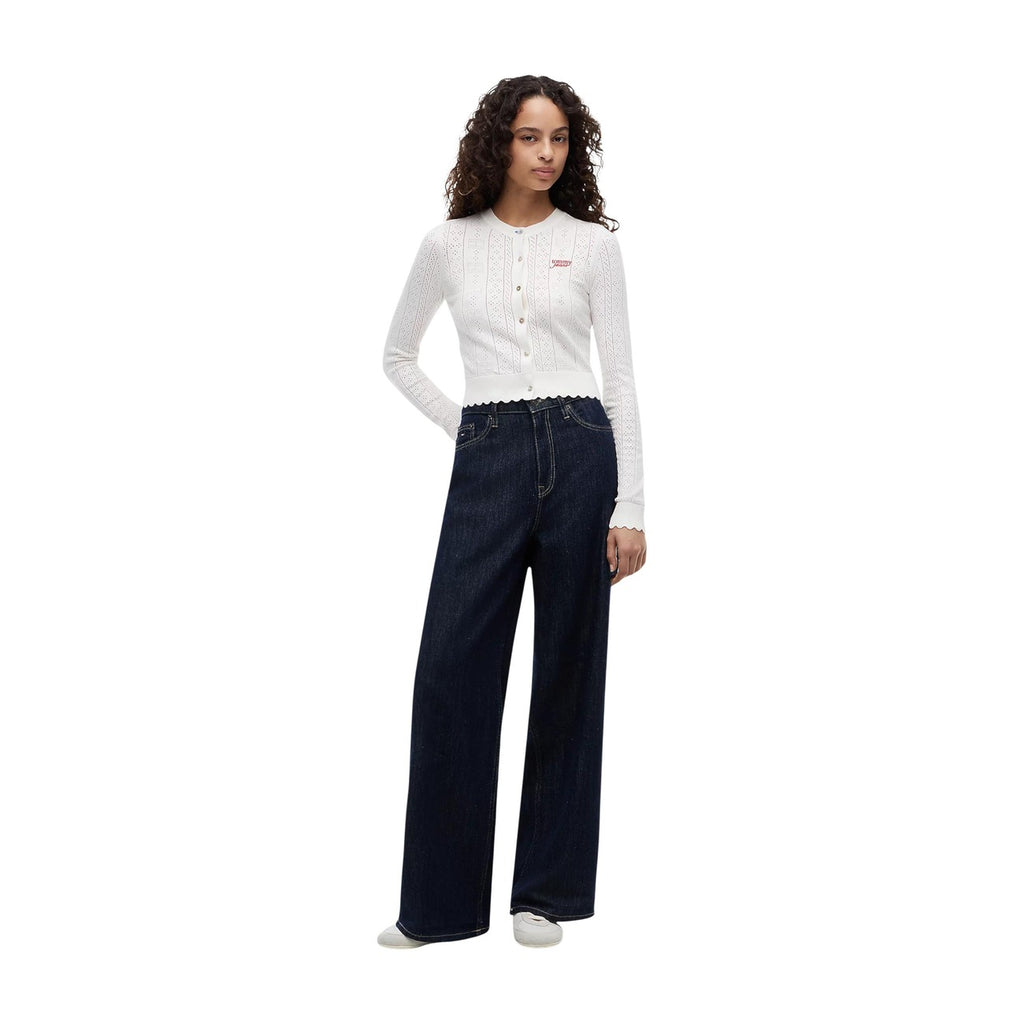 Tommy Jeans vit stickad cardigan