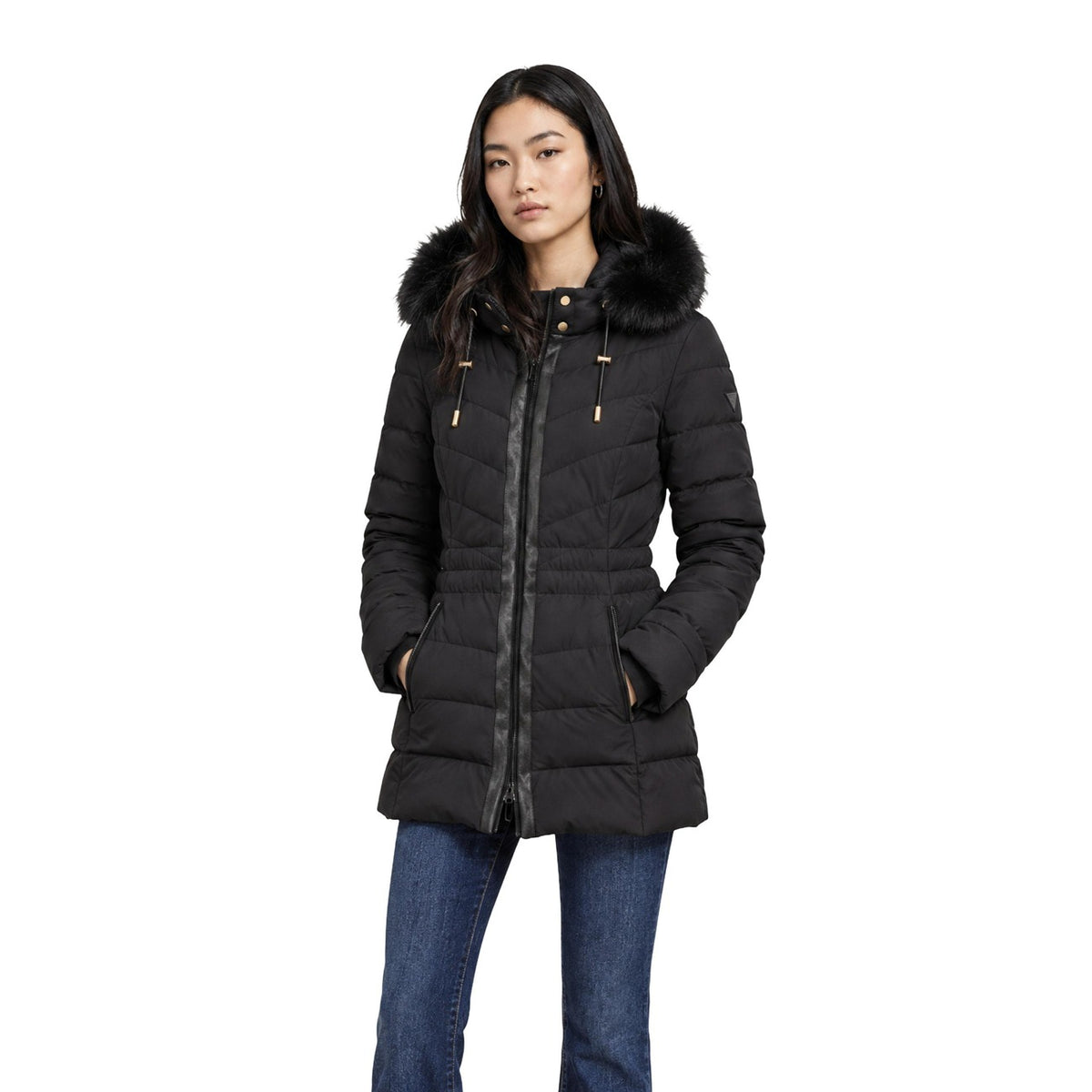 Guess JOLANDA STRETCH PUFF figursydd pufferjacka med huva