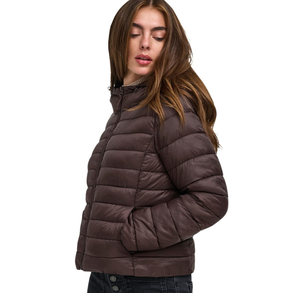 ONLY ONLTAHIA LW QUILTED HOOD JKT NOOS OTW brun quiltad lättviktsjacka