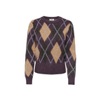 JDY JDYREESE L/S O-NECK ARGYLE PULLOVER KNT stickad tröja med argylemönster