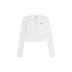 Tommy Jeans vit stickad cardigan