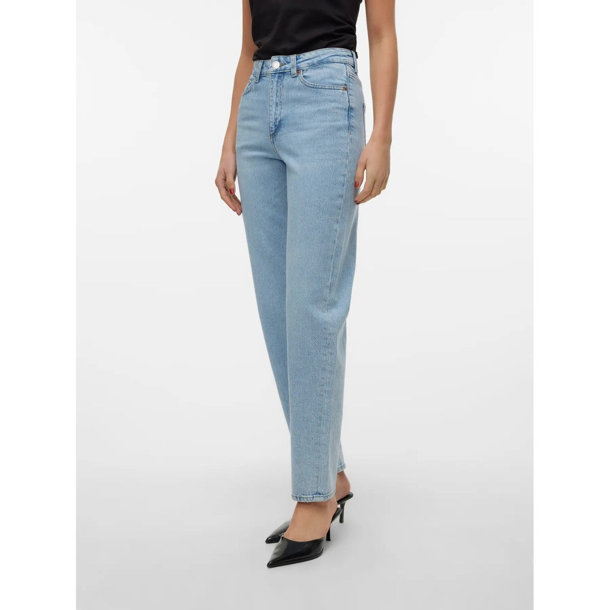 Vero Moda ljusblå Mom jeans med hög midja