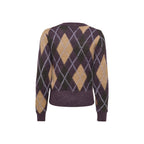 JDY JDYREESE L/S O-NECK ARGYLE PULLOVER KNT stickad tröja med argylemönster